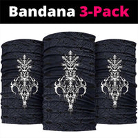 Runic Skull Neck Gaiter with Nordic Symbols and Knot Pattern Viking Heritage Tribute - Wonder Print Shop