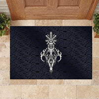 Runic Skull Rubber Doormat with Nordic Symbols and Knot Pattern Viking Heritage Tribute - Wonder Print Shop