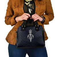 Runic Skull Shoulder Handbag with Nordic Symbols and Knot Pattern Viking Heritage Tribute - Wonder Print Shop