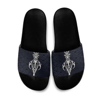 Runic Skull Slide Sandals with Nordic Symbols and Knot Pattern Viking Heritage Tribute - Wonder Print Shop