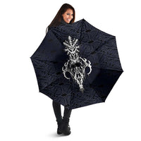 Runic Skull Umbrella with Nordic Symbols and Knot Pattern Viking Heritage Tribute - Wonder Print Shop