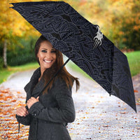 Runic Skull Umbrella with Nordic Symbols and Knot Pattern Viking Heritage Tribute - Wonder Print Shop