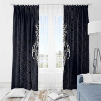 Runic Skull Window Curtain with Nordic Symbols and Knot Pattern Viking Heritage Tribute - Wonder Print Shop