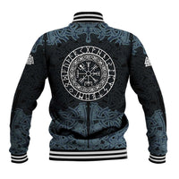 Viking Vegvisir Symbol Baseball Jacket with Runes and Intricate Knotwork Norse Protection Tribute - Wonder Print Shop