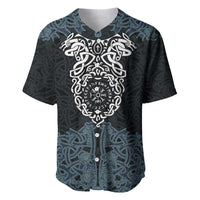 Viking Vegvisir Symbol Baseball Jersey with Runes and Intricate Knotwork Norse Protection Tribute - Wonder Print Shop