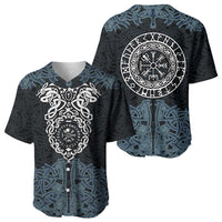 Viking Vegvisir Symbol Baseball Jersey with Runes and Intricate Knotwork Norse Protection Tribute - Wonder Print Shop