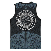 Viking Vegvisir Symbol Basketball Jersey with Runes and Intricate Knotwork Norse Protection Tribute - Wonder Print Shop