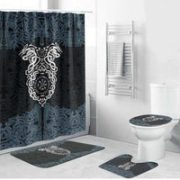 Viking Vegvisir Symbol Bathroom Set with Runes and Intricate Knotwork Norse Protection Tribute - Wonder Print Shop