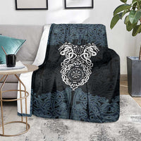 Viking Vegvisir Symbol Blanket with Runes and Intricate Knotwork Norse Protection Tribute - Wonder Print Shop