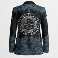 Viking Vegvisir Symbol Blazer with Runes and Intricate Knotwork Norse Protection Tribute - Wonder Print Shop