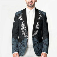 Viking Vegvisir Symbol Blazer with Runes and Intricate Knotwork Norse Protection Tribute - Wonder Print Shop