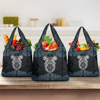 Viking Vegvisir Symbol Grocery Bag with Runes and Intricate Knotwork Norse Protection Tribute - Wonder Print Shop