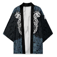 Viking Vegvisir Symbol Kimono with Runes and Intricate Knotwork Norse Protection Tribute - Wonder Print Shop