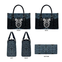 Viking Vegvisir Symbol Leather Bag with Runes and Intricate Knotwork Norse Protection Tribute - Wonder Print Shop