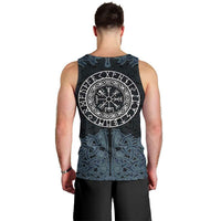 Viking Vegvisir Symbol Men Tank Top with Runes and Intricate Knotwork Norse Protection Tribute - Wonder Print Shop