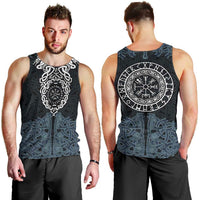 Viking Vegvisir Symbol Men Tank Top with Runes and Intricate Knotwork Norse Protection Tribute - Wonder Print Shop