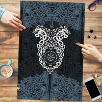 Viking Vegvisir Symbol Puzzle with Runes and Intricate Knotwork Norse Protection Tribute - Wonder Print Shop