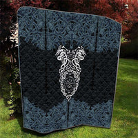 Viking Vegvisir Symbol Quilt with Runes and Intricate Knotwork Norse Protection Tribute - Wonder Print Shop