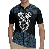 Viking Vegvisir Symbol Rugby Jersey with Runes and Intricate Knotwork Norse Protection Tribute - Wonder Print Shop