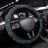 Viking Vegvisir Symbol Steering Wheel Cover with Runes and Intricate Knotwork Norse Protection Tribute - Wonder Print Shop