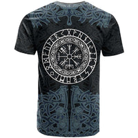 Viking Vegvisir Symbol T Shirt with Runes and Intricate Knotwork Norse Protection Tribute - Wonder Print Shop