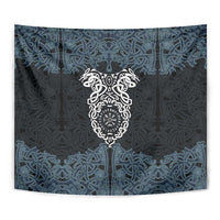 Viking Vegvisir Symbol Tapestry with Runes and Intricate Knotwork Norse Protection Tribute - Wonder Print Shop