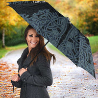 Viking Vegvisir Symbol Umbrella with Runes and Intricate Knotwork Norse Protection Tribute - Wonder Print Shop