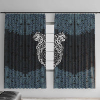 Viking Vegvisir Symbol Window Curtain with Runes and Intricate Knotwork Norse Protection Tribute - Wonder Print Shop