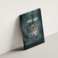 Spirit Guide Wolf Canvas Wall Art with Forest Background Tribal Paw Print with Nature Symbols Native American - Wonder Print Shop