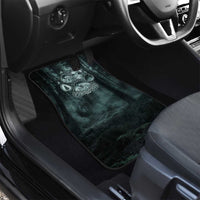 Spirit Guide Wolf Car Mats with Forest Background Tribal Paw Print with Nature Symbols Native American - Wonder Print Shop