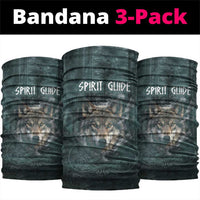 Spirit Guide Wolf Neck Gaiter with Forest Background Tribal Paw Print with Nature Symbols Native American - Wonder Print Shop