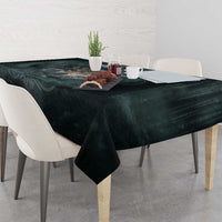 Spirit Guide Wolf Tablecloth with Forest Background Tribal Paw Print with Nature Symbols Native American - Wonder Print Shop