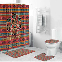 Thunderbird Totem Bathroom Set Native American Geometric Tribal - Pacific Northwest Indigenous Art - Wonder Print Shop
