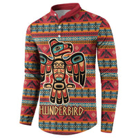 Thunderbird Totem Button Sweatshirt Native American Geometric Tribal - Pacific Northwest Indigenous Art - Wonder Print Shop
