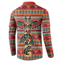 Thunderbird Totem Button Sweatshirt Native American Geometric Tribal - Pacific Northwest Indigenous Art - Wonder Print Shop