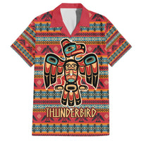 Thunderbird Totem Family Matching Off The Shoulder Long Sleeve Dress and Hawaiian Shirt Native American Geometric Tribal - Pacific Northwest Indigenous Art - Wonder Print Shop