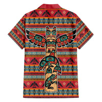 Thunderbird Totem Family Matching Off The Shoulder Long Sleeve Dress and Hawaiian Shirt Native American Geometric Tribal - Pacific Northwest Indigenous Art - Wonder Print Shop
