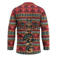Thunderbird Totem Hockey Jersey Native American Geometric Tribal - Pacific Northwest Indigenous Art - Wonder Print Shop