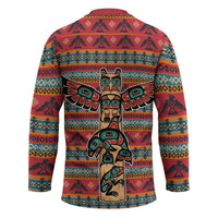 Thunderbird Totem Hockey Jersey Native American Geometric Tribal - Pacific Northwest Indigenous Art - Wonder Print Shop