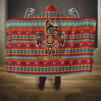 Thunderbird Totem Hooded Blanket Native American Geometric Tribal - Pacific Northwest Indigenous Art - Wonder Print Shop