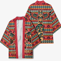 Thunderbird Totem Kimono Native American Geometric Tribal - Pacific Northwest Indigenous Art - Wonder Print Shop