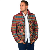 Thunderbird Totem Padded Jacket Native American Geometric Tribal - Pacific Northwest Indigenous Art - Wonder Print Shop