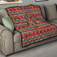Thunderbird Totem Quilt Native American Geometric Tribal - Pacific Northwest Indigenous Art - Wonder Print Shop
