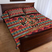 Thunderbird Totem Quilt Bed Set Native American Geometric Tribal - Pacific Northwest Indigenous Art - Wonder Print Shop