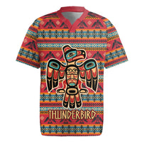 Thunderbird Totem Rugby Jersey Native American Geometric Tribal - Pacific Northwest Indigenous Art - Wonder Print Shop