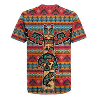 Thunderbird Totem Rugby Jersey Native American Geometric Tribal - Pacific Northwest Indigenous Art - Wonder Print Shop