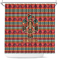 Thunderbird Totem Shower Curtain Native American Geometric Tribal - Pacific Northwest Indigenous Art - Wonder Print Shop