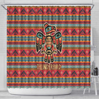 Thunderbird Totem Shower Curtain Native American Geometric Tribal - Pacific Northwest Indigenous Art - Wonder Print Shop