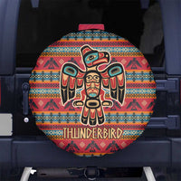 Thunderbird Totem Spare Tire Cover Native American Geometric Tribal - Pacific Northwest Indigenous Art - Wonder Print Shop