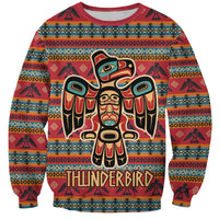 Thunderbird Totem Sweatshirt Native American Geometric Tribal - Pacific Northwest Indigenous Art - Wonder Print Shop